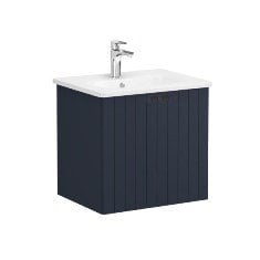 Vitra Root Groove 69273 Lavabo Dolabı, Kapaklı, 60 Cm, Mat Lacivert, Yuvarlak Lavabolu